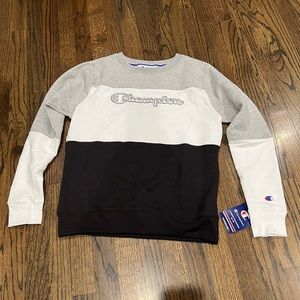 New Champion Sweatshirt Crewneck Gray White Black Women’s Size XS